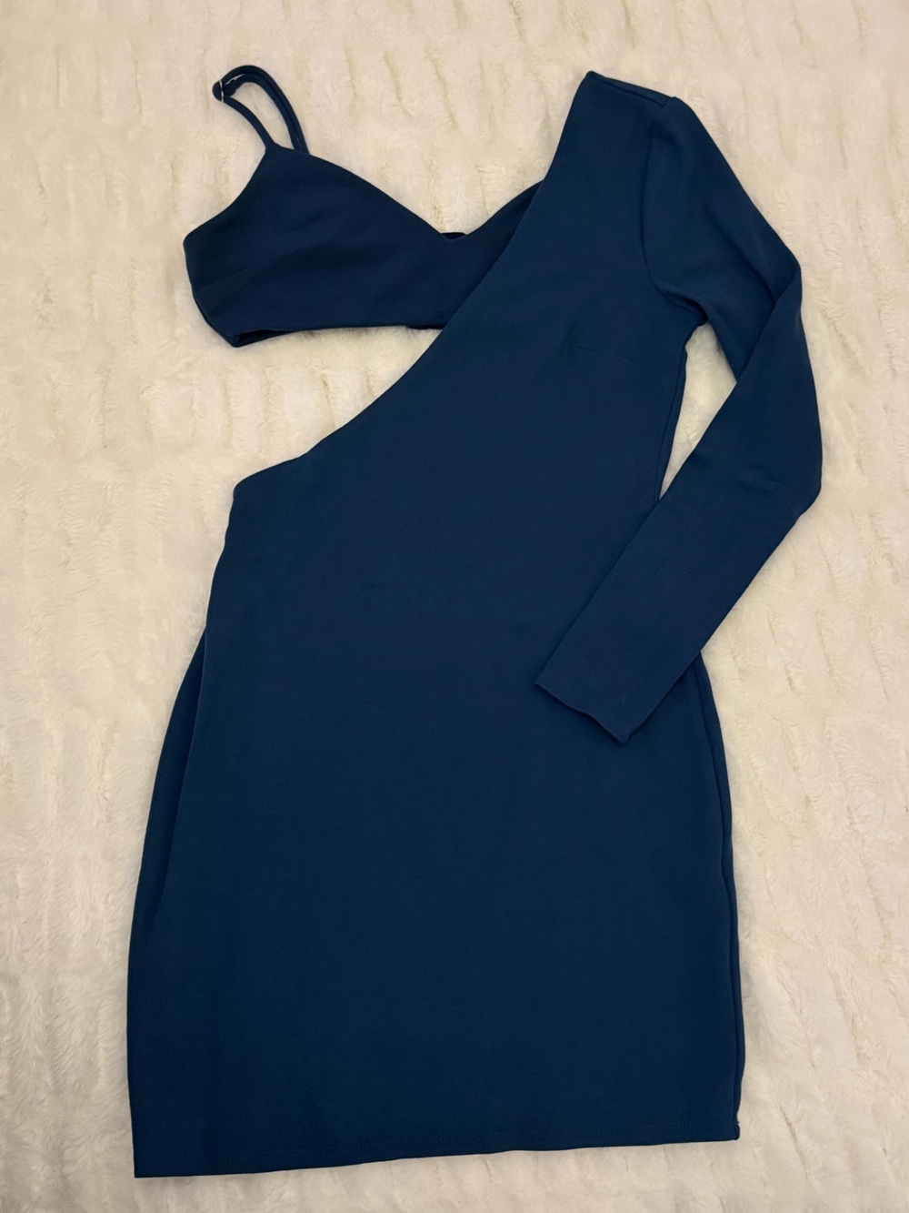 Lovers + Friends Teal One-Shoulder Cutout Bodycon Dress